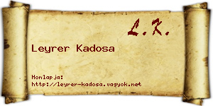 Leyrer Kadosa névjegykártya